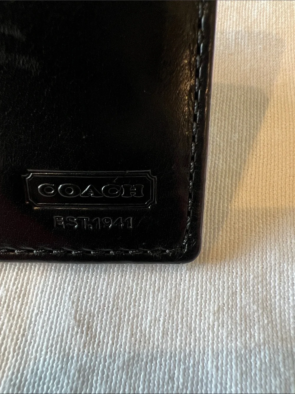 Coach Black Smooth Leather Card/Money Holder